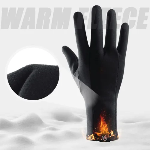 Miniatura 4 de CURELIX Guantes de invierno Guantes de esquí forros para hombres y mujeres, finos y ligeros para clima frío, guantes con diseño de dedo abatible