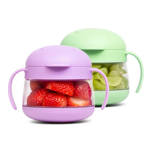 Miniatura 12 de Ubbi Tweat Contenedor de aperitivos sin derrames para niños, libre de BPA, taza de viaje para niños pequeños, azul nublado Azul (Cloudy Blue)