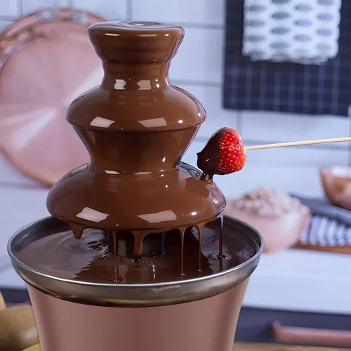 Miniatura 4 de Máquina eléctrica de fuente de chocolate con capacidad para fuente de fondue de chocolate de 10 onzas, máquina de fusión de acero inoxidable