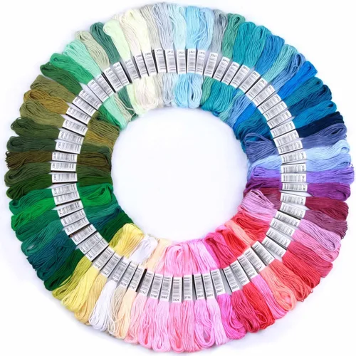 Kit de hilo de bordado de 447 colores, hilo de arco iris para punto de cruz, bordado a mano, cuerda de pulsera de amistad, suministros de