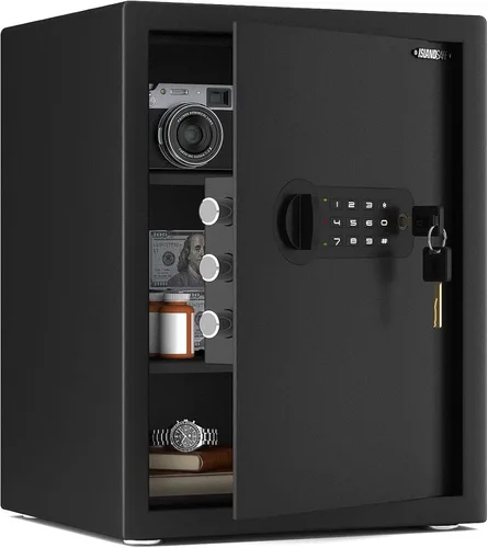 Caja fuerte pequeña para el hogar, caja fuerte digital de lujo con teclado electrónico de 1.7 pies cúbicos, caja fuerte de seguridad para oficina,