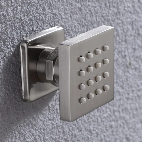 Miniatura 7 de Chorro de ducha de latón macizo con chorro de ducha ajustable para masaje lateral de spa, juego de ducha montado en la pared, acabado cuadrado