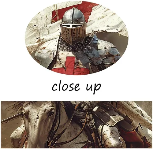 Miniatura 6 de Pintura de Caballero Templario Soldado Retro Arte de Pared Decoración Medieval Cruzada Estética Cuadro para Sala de Estar Dormitorio Oficina