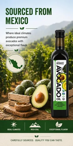Miniatura 5 de Avohass Aceite de aguacate orgánico extra virgen de 16.9 onzas, certificado USDA, primer prensado en frío, sin refinar, sin OMG, de origen mexicano