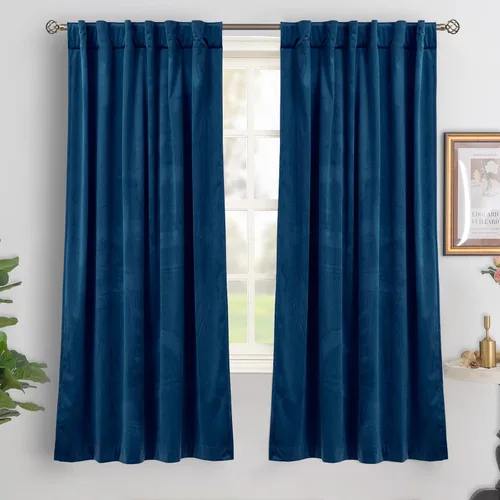Miniatura 45 de BGment Cortinas de terciopelo rosa polvoriento, 2 paneles de 84 pulgadas, 2 paneles para sala de estar, aislamiento térmico de lujo, reducen
