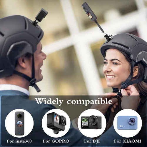 Miniatura 3 de Kit de brazo de extensión de fibra de carbono para casco de montaje en poste de metal para GoPro Hero 13/12/11/10/9/8/7/6/5 negro, Insta360 X5 / X4
