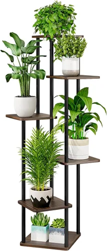 Miniatura 11 de AZERPIAN Soporte para plantas de 4 niveles para interiores, estante de flores de metal para múltiples plantas, soportes altos de esquina para flores