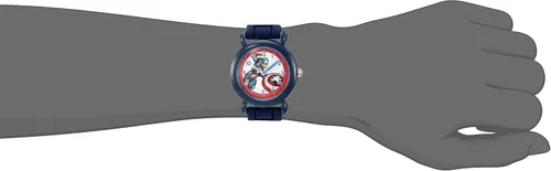 Miniatura 2 de Marvel Reloj analógico de cuarzo con correa de silicona para niños, Azul, Classic