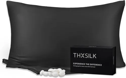 Miniatura 17 de THXSILK Funda de almohada 100% seda de morera para cabello y piel, seda de morera grado 6A+ 25 momme, caja de regalo, funda de almohada de seda Beige