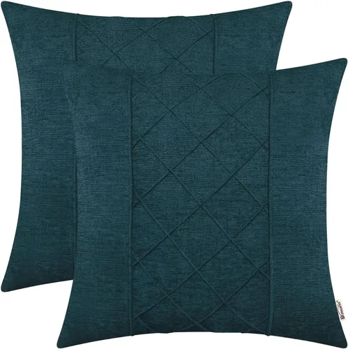 Miniatura 64 de BRAWARM Fundas de almohada 40x40 cm - Paquete de 2 fundas de almohada de chenilla negra, fundas de almohada de chenilla suave teñida sólida