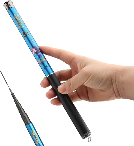 Caña de pescar telescópica Tenkara Combo Longitud de cierre de 10.5 pulgadas Bolsillo de viaje Crappie Rod Inshore Stream Trucha Polo Stream Carpa