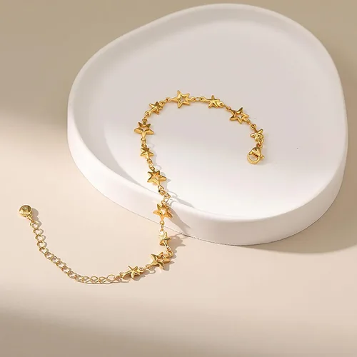 Miniatura 45 de Delicadas pulseras de oro para mujer, chapado en oro 18, ajustable, mal de ojo, mariposa, cuentas, perla, corazón, turquesa, hecha a mano para mujer