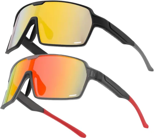 Miniatura 9 de Karsaer Lentes de sol deportivos de gran tamaño para hombres y mujeres, lentes de protección UV de marco grande, ideales para béisbol, correr, Marco