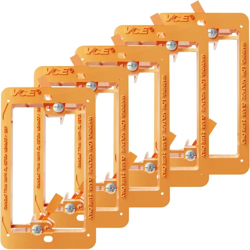 Miniatura 9 de VCE Soporte de montaje de bajo voltaje (1 banda, paquete de 5) para placa de pared de una sola banda, cables de teléfono, cables de red, HDMI, Negro