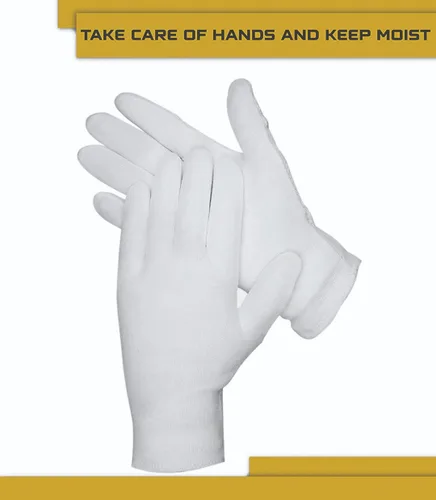 DOVORTEX 24 guantes de algodón blanco, protectores para manos secas, hidratación, inspección, lavables a máquina