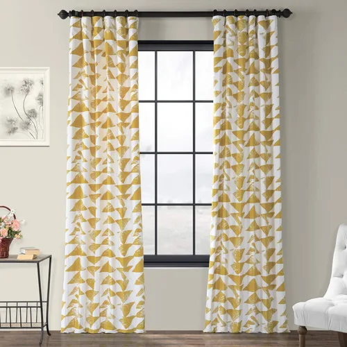 Miniatura 18 de HPD Half Price Drapes Cortinas florales de algodón de lujo con estampado de 84 pulgadas de largo (1 panel), modernas cortinas de oscurecimiento