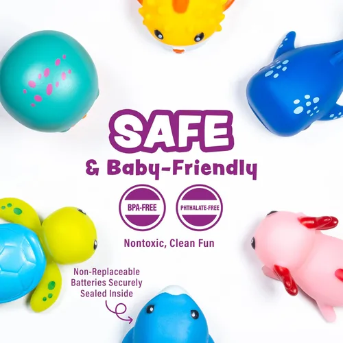 Miniatura 7 de Tub Works® Under the Sea™ Light Up Bath Toys, 6 Pack Water-Activated Light Up Toys Flash & Change Color Easy-Grip Baby & Toddler Bath Toys