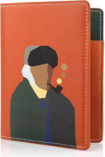 Miniatura 9 de Lychii Funda para pasaporte con bloqueo RFID, cartera delgada de piel sintética para pasaporte, para viajes, 5.7 x 4.1 pulgadas