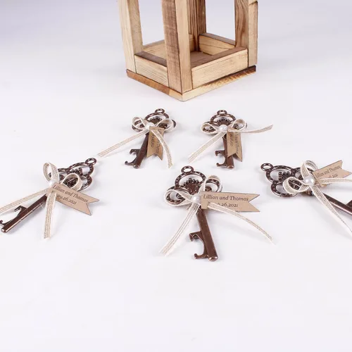 Miniatura 6 de HTF Pack of 10 Personalized Bronze Key Bottle Opener Wedding Favors Bottle Opener, Wedding Party Favor, Bridal Shower Favor, Bridesmaid Gifts
