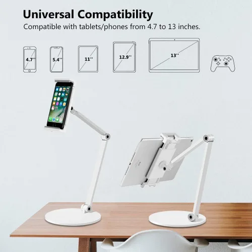 Miniatura 7 de Inifispce Soporte de tableta ajustable multiángulo y soporte de tableta de aleación de aluminio pesado para pantalla de 4.7 '' a 13'' Microsoft