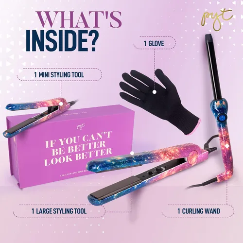 Miniatura 2 de PYT Lola Tool Kit 1.25 Plancha Plana 1 Varita Curling 0.748 in 1 Mini Plancha De Pelo