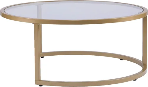 Miniatura 11 de SEI Furniture Evelyn Glam - Mesa auxiliar anidable (2 unidades), color dorado