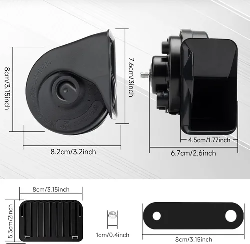 Miniatura 8 de FARBIN Bocina de Coche para Mercedes Benz, 12V Impermeable Bocina de Auto Fuerte Tono Alto y Bajo Bocinas Eléctricas de Caracol (Apto para Benz)