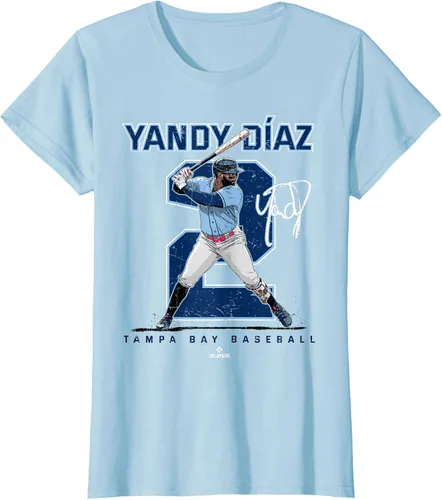 Miniatura 13 de Camiseta Number and Portrait Yandy Diaz Tampa Bay MLBPA, Negro