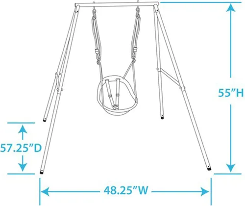 Miniatura 4 de XDP Recreation columpio para niños con estructura, juego portátil para el patio trasero, color aguamarina
