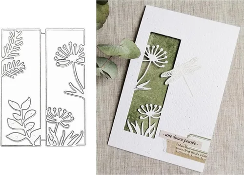 2 troqueles rectangulares de metal de hojas de flores, hojas de flores, plantillas de corte de boda para manualidades, álbumes de recortes, fotos,