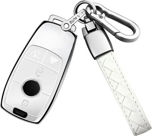 Miniatura 11 de Funda para llavero Mercedes Benz con llavero, carcasa de protección completa de TPU suave compatible con Mercedes Benz Clase E, Clase S desde 2018