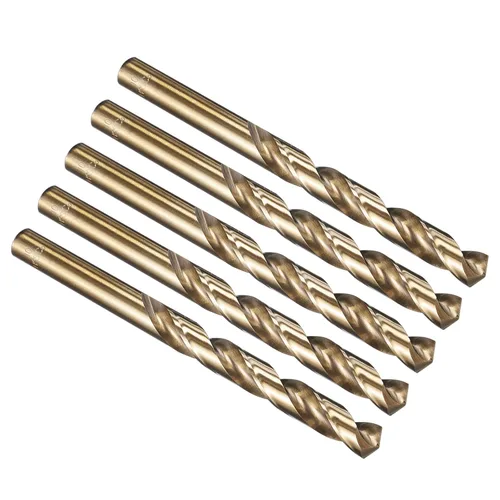 Miniatura 225 de PATIKIL Broca Jobber de 0.039 in, vástago recto M35 cobalto 5% acero de alta velocidad 135° acabado dorado para metal duro de acero inoxidable - 2