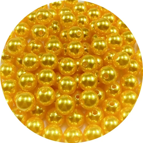 Miniatura 48 de 400 piezas de cuentas de perlas de 8 mm Cuentas de perlas negras redondas con agujeros para manualidades de costura, decoración, pulseras, collares