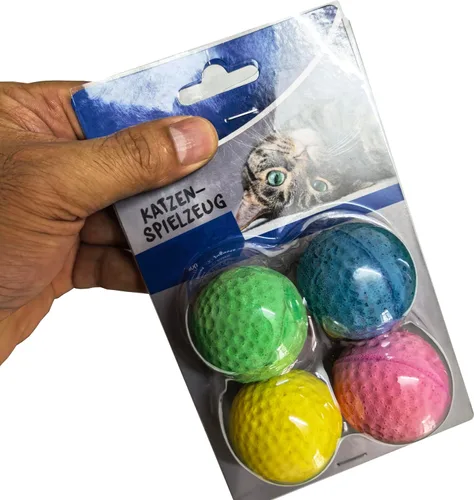 Miniatura 2 de Pelota de espuma para gatos, juguete de fútbol (4 unidades)