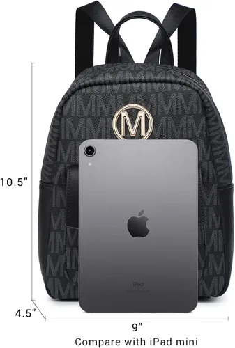 Miniatura 6 de MKP - Mochila pequeña para mujer, bolso de hombro con borla y dije, Negro -, Mochilas Daypack