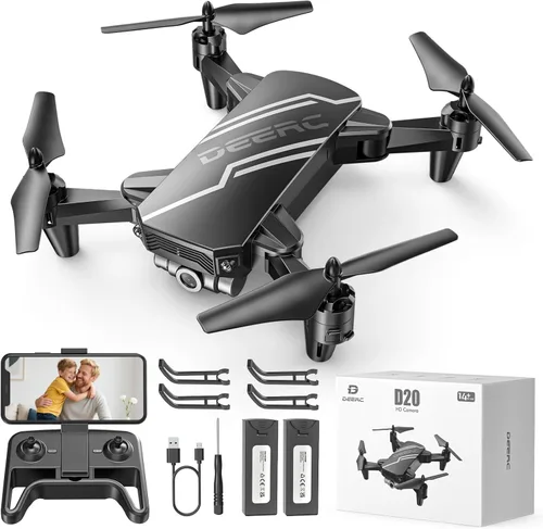 Miniatura 11 de DEERC D20 - Mini dron con cámara FPV HD 720P y control remoto, control de altitud, modo sin cabeza, ajuste de velocidad de arranque con una tecla