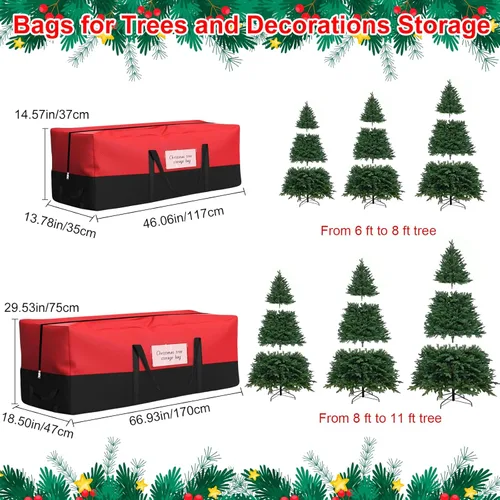 Miniatura 2 de Bolsa de almacenamiento para árbol de Navidad, se adapta a árboles artificiales de hasta 8 pies de alto, bolsa de árbol Oxford 600D resistente