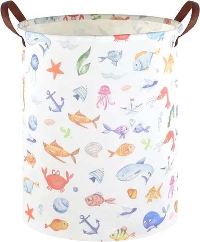 Miniatura 14 de FXOLCSHE Cesta de lavandería para bebés con animales, cesta de lavandería para bebés de animales del bosque, cesta de juguetes para niños, cesta