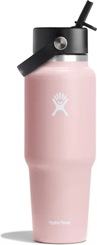 Miniatura 60 de Hydro Flask Botella de agua de viaje – Acero inoxidable aislado – Tapa ancha con pitillo, antiderrames, a prueba de fugas en 24 oz Trillium Pink