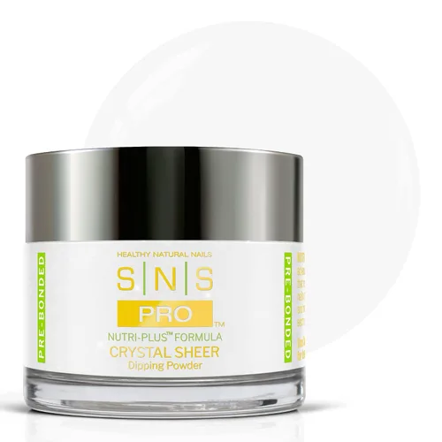 SNS Polvo de inmersión de uñas, blanco americano (natural/desnudo, blanco, transparente) – Color de uñas acrílico de larga duración y esmalte dura