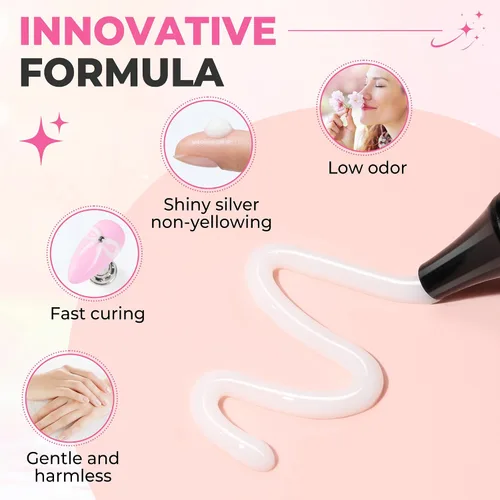 Miniatura 7 de UNA GELLA Esmalte de uñas en gel 3D blanco lechoso 15g, esmalte en gel para esculpir sin necesidad de limpieza, polvo para uñas cromadas, moldeado