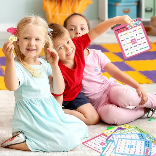 Miniatura 6 de Fancy Land Juego de bingo de palabras a la vista para niños y adultos, listas de palabras de Dolch & Fry's, juego de bingo para pre-k a 3er grado