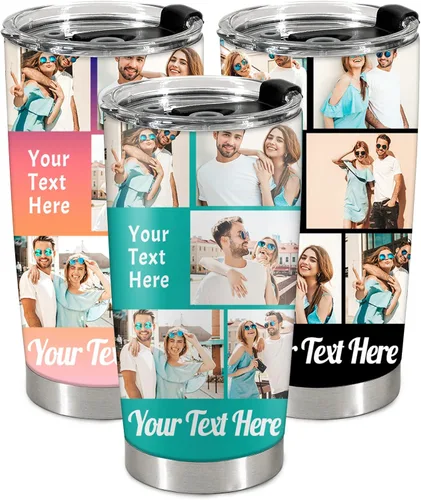Miniatura 16 de Taza personalizada con foto y texto para hombres y mujeres, regalo para papá, mamá, familias y amigos, taza de viaje con foto e imagen