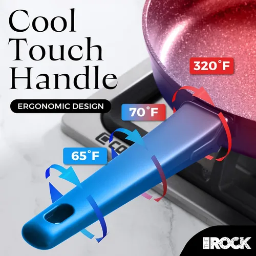 Miniatura 7 de THE ROCK SOHO - Sartén antiadherente de cerámica de 8 pulgadas, no se pega, nunca se deforma, dura más tiempo, sartén no tóxica con mango resistente