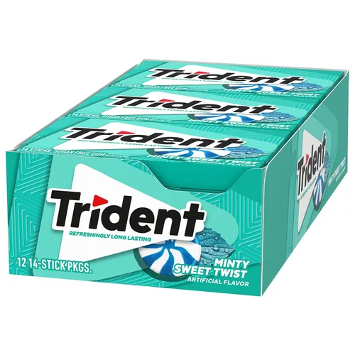 Miniatura 14 de Goma de mascar Trident Minty Sweet Twist sin azúcar, 12 paquetes de 14 piezas (168 piezas en total)