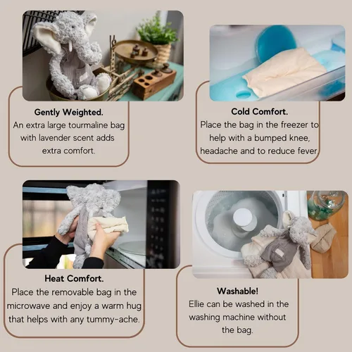 Miniatura 7 de Ellie Warming Plush - Animal de peluche de aromaterapia lavanda para microondas, calentable y refrigerable