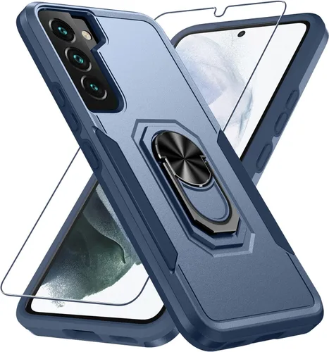 Miniatura 20 de Funda compatible con Samsung Galaxy S22 con protector de pantalla [no para S22+], resistente a prueba de golpes, funda de teléfono de cuerpo Verde