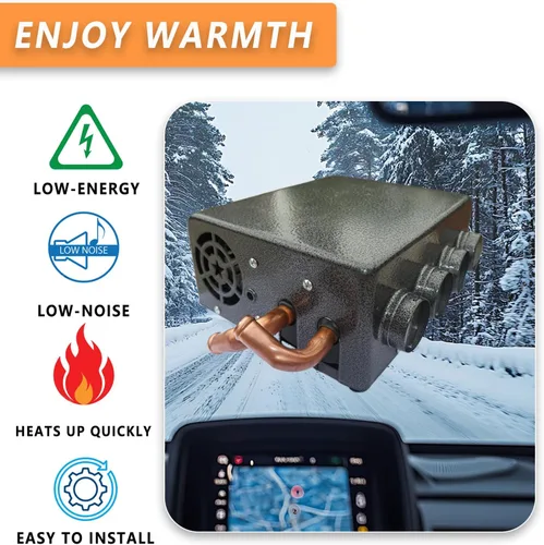 Miniatura 4 de XuSha Calentador de ventilador universal de 8000 BTU, 4 puertos, 12 voltios, calentador de aire, diésel, portátil, de bajo perfil, calentador