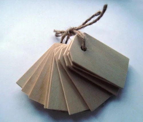 Etiquetas de madera para regalos, vinos, decoración, bodas (paquete de 50)