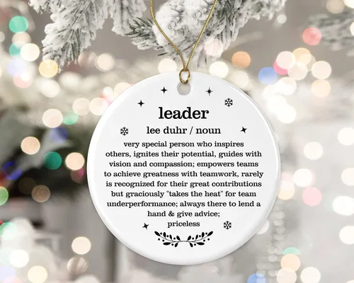 Miniatura 2 de Adorno de Navidad de líder, regalo de diccionario de definición de líder, para líderes, adorno de mejor líder, adorno de Navidad para jubilación